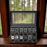 🕰️ Premium Leather Watch Storage Box – 12 Slot Organizer ✨